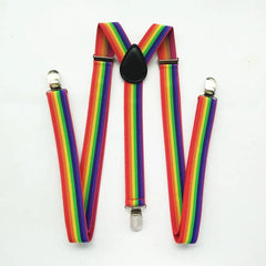 Colorful Stripes Rainbow Suspenders