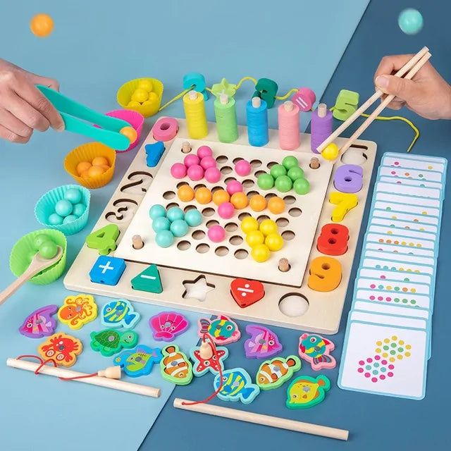 Juego de mesa de matemáticas con rompecabezas para niños