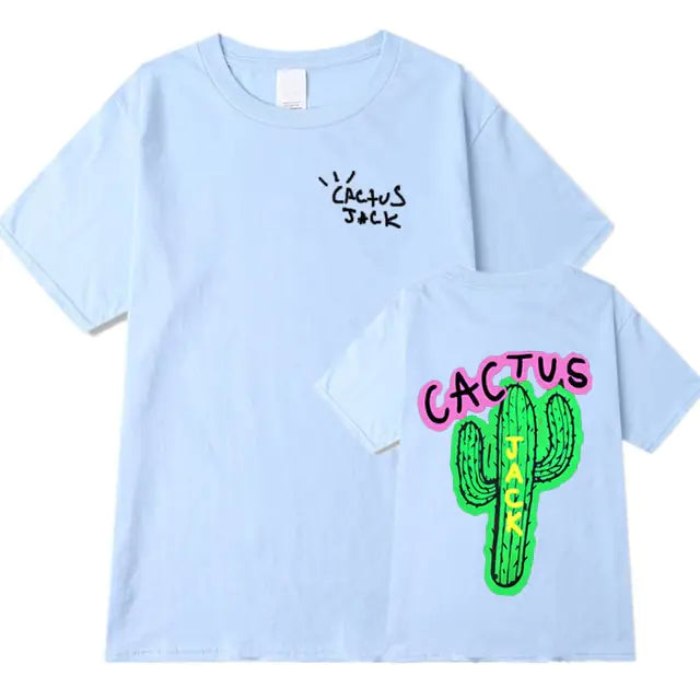 Camisetas harajuku con estampado de cactus para parejas