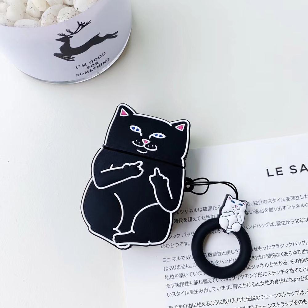 Estuche para AirPods con diseño de gato de dibujos animados