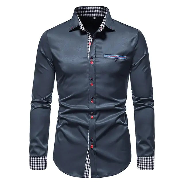 Camisas formales de patchwork para hombres