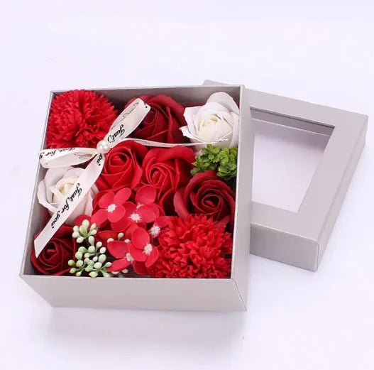 Caja de jabones perfumados con rosas