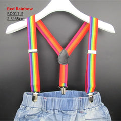 Colorful Stripes Rainbow Suspenders