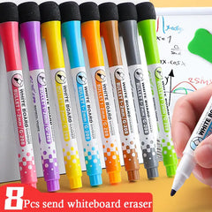 8 Colors Magnetic Dry Erase Markers: Fine Tip Pens for Whiteboards