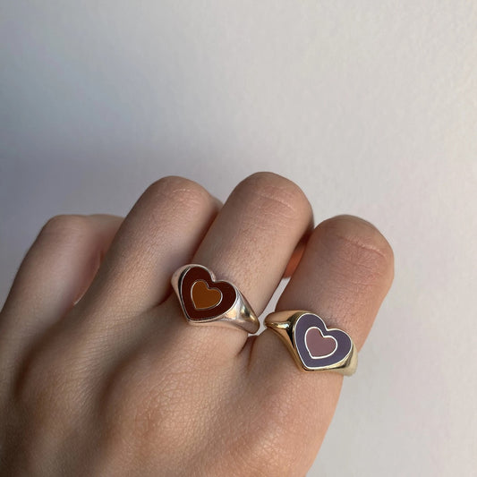 Anillo de corazón de amor creativo