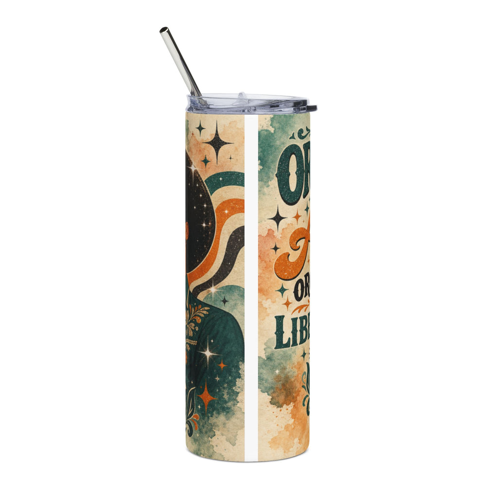Tumbler with "Only the best librarians..." text and retro celestial design.