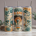 Three tumblers with "Orgullo y Amor" and "Love is Pride" text, featuring embracing men.