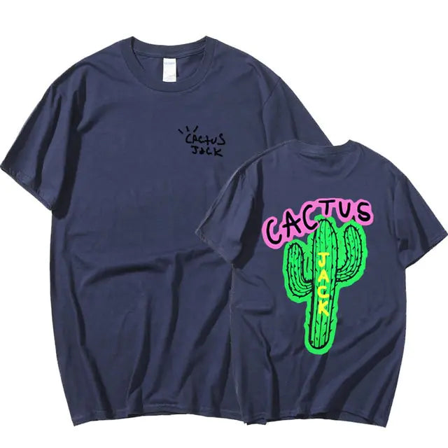 Camisetas harajuku con estampado de cactus para parejas