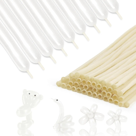 100pcs 260 Balloons Clear Long Skinny Balloons Premium Latex Twisting Balloons Animals Balloons Long Balloons for Tying Balloon Arch Birthday Wedding Party Decorations