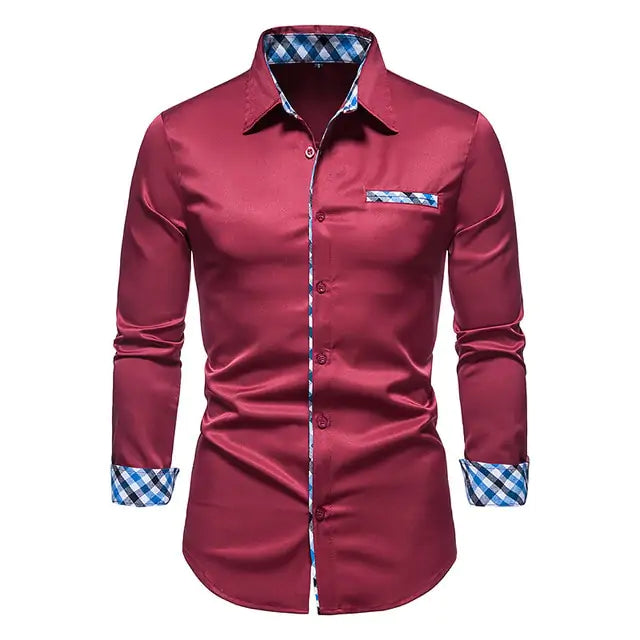 Camisas formales de patchwork para hombres