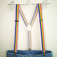 Colorful Stripes Rainbow Suspenders