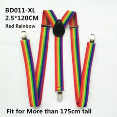 Colorful Stripes Rainbow Suspenders