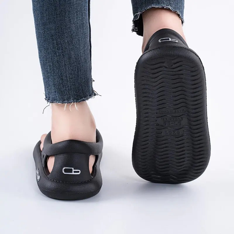 Chanclas antideslizantes para hombre, zapatillas con agujeros