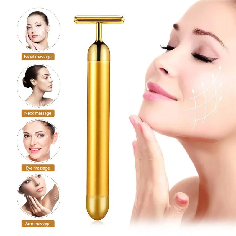 Rodillo masajeador facial Energy 24K Gold T Beauty Bar