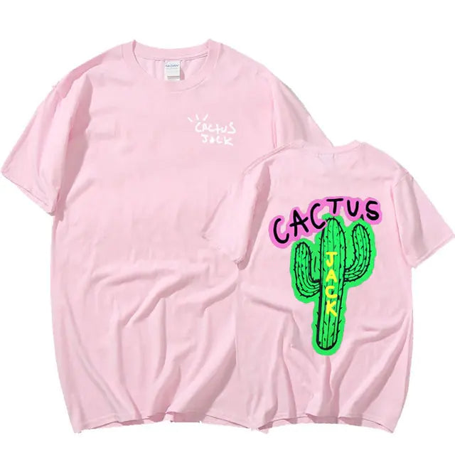 Camisetas harajuku con estampado de cactus para parejas