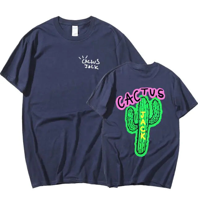 Camisetas harajuku con estampado de cactus para parejas