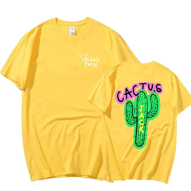 Camisetas harajuku con estampado de cactus para parejas