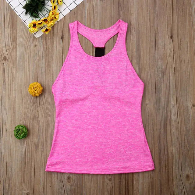 Camisetas de yoga informales sin mangas para mujer